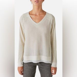 Lucky Brand Knit Gold and Cream Sweater